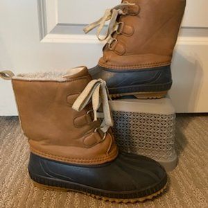 Gap Kids 3M Thinsulate Waterproof Snow Duck Boots, Size 3 / 4, Navy Blue, Brown